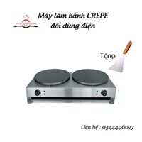 [Dùng điện] TẶNG XẺNG LẬT BÁNH, Máy làm bánh crepe đôi dùng điện, Chất lượng bền bỉ, bảo hành dài hạn