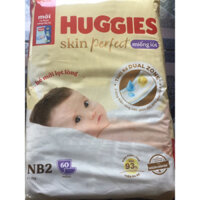 Dùng Kèm Tả Vải Tam Giác - Miếng Lót Sơ Sinh Huggies Newborn 2 (Huggies NB2 60 Miếng) Skin Perfect - Cho Bé Từ 4-7kg