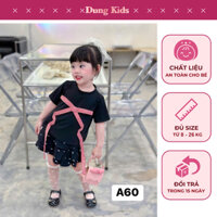 Dung Kids - A60 Set áo đen nơ đỏ kèm chân váy tầng xinh xắn cho bé