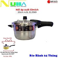 [dùng mọi loại bếp] nồi áp suất đun ga đáy từ elmich dung tích 4l, size 20cm, inox 304, bảo hành 24 tháng