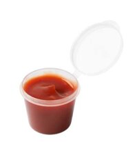 Dùng Một Lần 1 Oz Bản Lề Cốc Nhựa Có Nắp Đậy Để Làm Gia Vị Jelly Pills Và Nấm Cục Mẫu