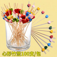 Dùng Một Lần Trái Cây Gậy Tre Que Hoa Nĩa Trái Cây Sáng Tạo Món Tráng Miệng Tăm Cocktail Gậy Sandwich Gậy Bánh Nĩa 25.1.4