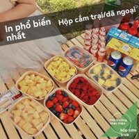 Dùng Một Lần Vuông Takeaway Đóng Gói Hộp Dã Ngoại Cắm Trại Lò Vi Sóng Sưởi Ấm Chống Rò Rỉ Bát Giấy