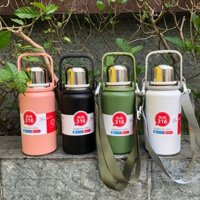 [DUNG TÍCH 1.2L] Bình giữ nhiệt Vacuum inox 316 nắp inox hình cốc có quai xách