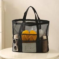 Dung Tích Lớn Cầm Tay Lưới Nylon Bơi Đi Biển Túi Cho Nữ Mẹ Túi Xách Thời Trang Và Đa Năng Cho Kỳ Nghỉ