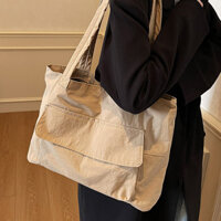 Dung Tích Lớn Đi Làm Túi Nữ Nhẹ Túi Xách Nữ Sinh Viên Đại Học Lớp Một Vai Túi Tote Vải Đơn Giản