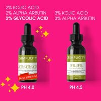 (dược Ấn Độ) Tinh chất trắng da mờ thâm 3% Alpha Arbutin 3% Kojic Acid Simplicity