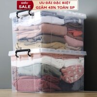 [ĐƯỢC KIỂM TRA HÀNG] Thùng nhựa vuông 35L  trong suốt chắc chắn (52x37x29cm)  [SẴN HÀNG]