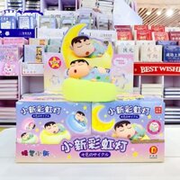 Được ủy quyền Crayon Shin-chan Đèn cầu vồng Hoạt hình Sáng tạo Đèn ngủ sẽ phát sáng, mông có thể bóp được, đồ trang trí hộp mù 12.22