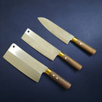 [Được xem hàng] Dao PLK, Bộ 3 dao chặt xương, chặt gà vịt, dao thái thịt bò, dao lọc gọt trái cây rèn thủ công