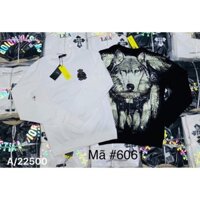 [Được xem hàng]🎇Áo thun nam thêu sói bạc kim sa dài tay màu trắng/ màu đen, chất cotton xịn không xù lông ⇞ . *