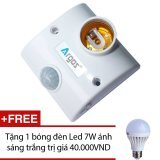 Đuôi đèn cảm biến hồng ngoại Argos TR02 + Tặng 1 bóng đèn Led 7W ánh sáng trắng