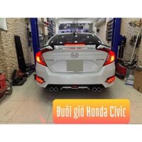Đuôi gió Honda Civic 2015-2021 dáng thể thao,có đèn, Mộc, duoi gio the thao