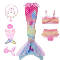 Đuôi Nàng Tiên Cá Cho Bơi Bé Gái Mới Lạ Nàng Tiên Cá Đồ Bơi Công Chúa Bikini Tắm Bộ 3 Cái