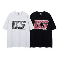 Đường Phố BALY STYIE Thường Ngày Cotton Tay Ngắn Gãy Chữ Cái Áo Thun Áo Mùa Hè Unisex Rời Thể Thao Áo