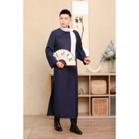 Đường Phù Hợp Với Lý Dazhao Áo Nước Cộng Hòa Trung Quốc Quần Áo Nam Áo Sơ Mi Vải 4.2 Giảng Dạy Áo Sơ Mi Dài Ông Áo choàng nam kịch Crosstalk Malaysia Phong cách Trung Hoa