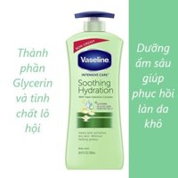 DƯỠNG THỂ Vaseline - Intensive Care Aloe Soothe Body Lotion 725ml ( Xanh Lá )