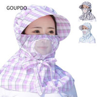 Đường viền cổ GOUPDO, Mũ chống nắng vành rộng, Mũ xô chống gió thoáng khí