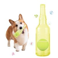 Durable and Safe Squeaky Dog Toy with Ball - Stress Relief, Dental Care, and Interactive Fun for Small Dogs (Multiple Colors Available)