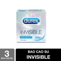 Durex Bao Cao Su Durex Invisible Extra Thin/sensi 3 Cái/hộp