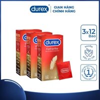 [Durex Giá Sỉ] Bộ 3 hộp Bao cao su Durex Fetherlite (12 cái/hộp) [CHÍNH HÃNG]