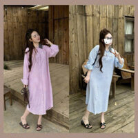 [ĐỦSIZE 38-65kg] Váy Kẻ Phối Cổ Miu Miu Dáng Dài