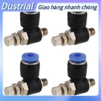 Dustrial 20 Cái OD 4mm Ống M5 Van điều chỉnh tốc độ luồng không khí bằng nén Đầu nối nhanh