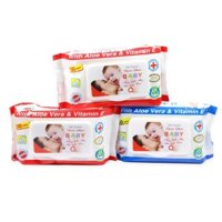 [Duy Nhất] 1 thùng 24 gói giấy ướt Baby có nắp (100 tờ/gói) Hàng Chuẩn
