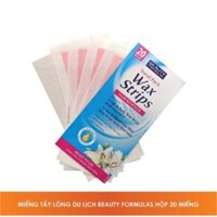 (Duy nhất hôm nay 12h) Hộp 20 miếng dán tẩy lông du lịch Beauty Formulas Wax Strips Travel Pact - 20 miếng (2 mặt)