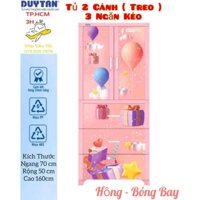 💝Duy Tân Gia Dụng💝 Tủ nhựa duy tân Wing 2C-3N Hồng Bóng Bay