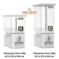 DUY TÂN Thùng Gạo Clear Trong Suốt Thông Minh 15Kg 25Kg | Phù Hợp Mọi Gian Bếp, Nhỏ Gọn,