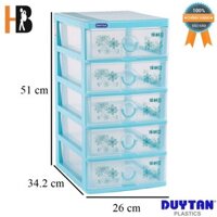 DUY TÂN Tủ Nhựa Trong Nắp Bằng A4 No. 343 | 3 Ngăn - 4 Ngăn - 5 Ngăn Giao Màu Ngẫu Nhiên