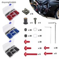 (Duyonglinbbb) Bộ Bu Lông Fairing Xe Máy 177 Miếng M5 M6 Vít Kính Chắn Gió Chốt Fairing Bu Lông Đai Ốc Kẹp Bộ Cho Kawasak Cho Xe Honda MỚI