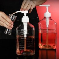 DV-Chai bình đựng nước đường SIRO. Bình bơm sốt bằng thuỷ tinh kèm vòi pumd nhựa pp dày. dt 1100ml - dụng cụ pha ch
