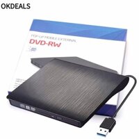 Dvd gắn ngoài OKDEALS, Ổ đĩa quang Laptop loại C đa năng, đầu đốt USB 3.0 giao diện kép 2024 PC