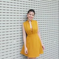 🔥DVK191280008 ĐẦM CỔ TRỤ XÒE CHOUCHOU🔥