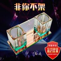 Dvvq Pha Lê Micro Đứng KTV Tiếp Liệu Máy Tính Để Bàn Micro Không Dây Chân Đế Pha Lê Micro Để Bàn Đồ Trang Trí