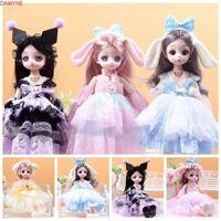 Dwayne Nhiều Di Chuyển Được 30cm BJD Doll, Tóc Dài Giai Điệu Công Chúa Dress Up Búp Bê BJD, Nhiều Màu Sắc 22 Khớp Kuromi Anime Công Chúa Trang Điểm Bóng Khớp Búp Bê Trẻ Em DIY