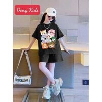 DXD -Bộ bé gái in hình xinh xắn,chất cotton mềm mại , từ 10-60kg