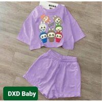 DXD- Bộ bé gái Labubu hot,áo croptop,chất cotton mềm mại, từ 10-58kg