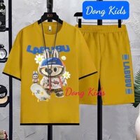 DXD - Bộ bé trai Labubu lướt ván, chất cotton mềm mại, từ 10-60kg