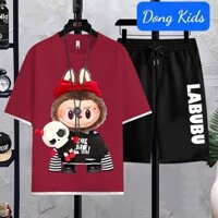 DXD- Bộ bé trai Labubu Halloween phối viền, chất cotton mềm mại, từ 10-60kg