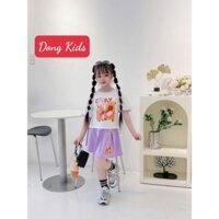 DXD- Set váy bé gái Capybara kèm chip,áo croptop,chất cotton mềm mại, từ 10-41kg