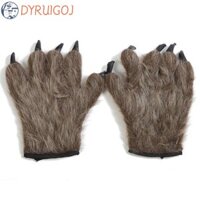 Dyruidoj Găng Tay Người Sói Halloween, Găng Tay Trang Phục Tay Người Sói Polyester Động Vật, Móng Vuốt Raptor Chất Liệu Len Đáng Sợ Sói Móng Vuốt Sói Găng Tay Động Vật Halloween