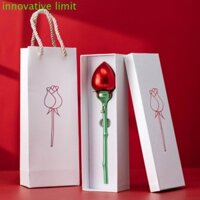 Dyruidoj Hộp nhẫn cầu hôn hoa Hộp trưng bày trang sức màu hồng Đính hôn