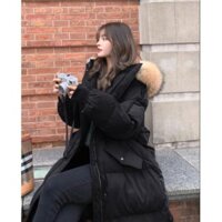 𝐑ẻ Áo khoác phao dáng dài trần bông lông vũ mũ lông dày dặn - V13d ◦  " < ₐ