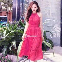 𝐑Ẻ Đầm Maxi Đi Biển, Đầm Trắng Cổ Yếm SAVVY Dress ` ` . *