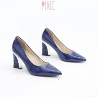 𝐓ế𝐭🌺 Giày Cao Gót 7cm Đế Vuông Da Bóng Mũi Nhọn Pixie X438 SD54 * re nha1