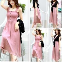 𝐑Ẻ (Kèm Áo Khoác) Đầm Xòe Voan, Váy Maxi 2 Dây Vintage Cao Cấp SAVVY Dress ` ` . *