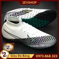 𝐓Ế𝐓🌺 NEW CH [FreeShip] [Tặng Tất/Túi] Giày Đá Bóng  𝗧𝗙 𝗡𝗶𝗸𝗲 𝗠𝗲𝗿𝗰𝘂𝗿𝗶𝗮𝗹 𝗩𝗜𝗜 Trắng Đen Cao Cổ Đã Khâu " ˇ P